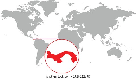 
Mapa de Panamá. Mapa mundial aislado. Aislado sobre fondo blanco. Ilustración vectorial.