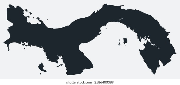 Panama map. Just a simple border map. Shape of the country. Flat blank Panama outline. Vector boundary illustration.