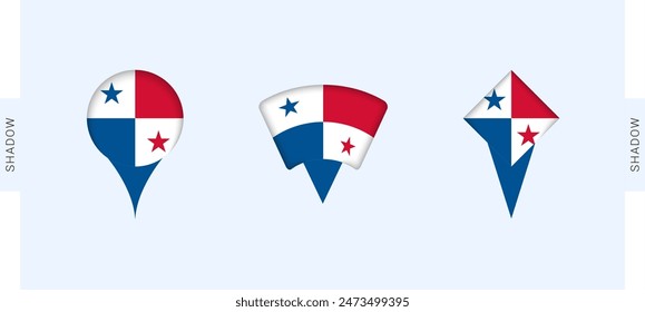 Panama Map Markers Set. Perfect for projects related to Panama, travel, geography, and international representation. Vector collection.