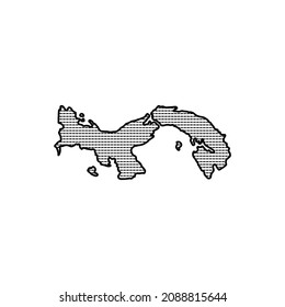 Panama Map on white background-vector thin line icon. Free Vector
