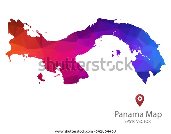 Panama Map Polygon Colorful Vector Illustrator Stock Vector Royalty Free