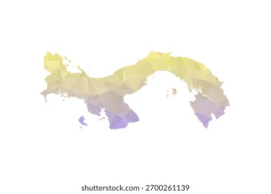 Mapa do Panamá - Ilustração vetorial em estilo polígono em amarelo e Lavanda Gradiente, baixo Poly Geometric Design, Isolado no fundo branco para infográficos e projetos