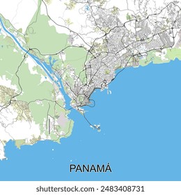 Panamá, Panama map poster art
