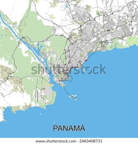 Panamá, Panama map poster art