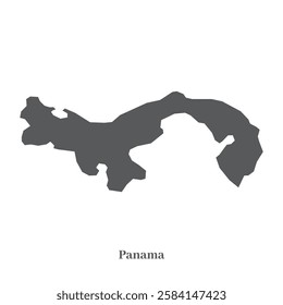 Panama map silhouette vector design without background