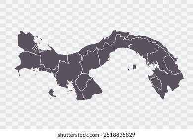 Panama Map Smoke Color on White Background quality files Png