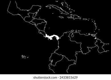 Panamá mapa sudamérica fondo negro