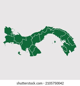 Panama map vector, Abstract design vector illustration Eps 10. Green color palette color. High Detailed on white background.