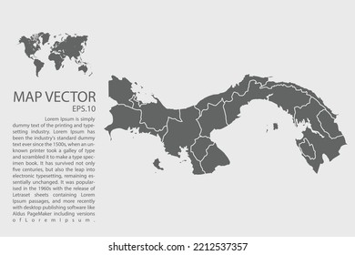 Panama map vector, Abstract design vector illustration Eps 10. High Detailed on white background.