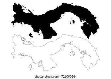 Panama map vector illustration, scribble sketch Panama 