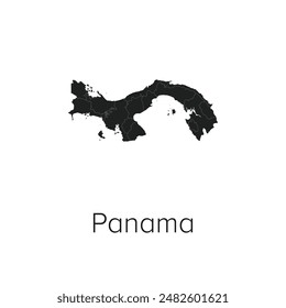 Panama Map Vector Illustration - Silhouette, Outline, Panama Travel and Tourism Map