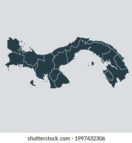 Panama map vector, isolated on gray background
