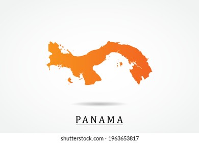 Panama Map - World Map International vector template with Orange gradient color isolated on white background - Vector illustration eps 10