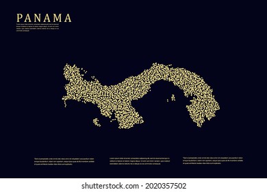 Panama Map - World Map International vector template with Gold grid on dark background for banner, website, infographic, education - Vector illustration eps 10