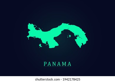 Panama Map - World map vector template with green color gradient isolated on dark background - Vector illustration eps 10