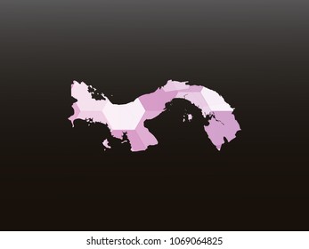 Panama map-Purple map made of hexagon on black and gray background, gradient color. Vector illustration eps 10.