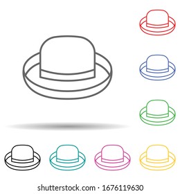 Panama multi color set icon. Simple thin line, outline vector of hats icons for ui and ux, website or mobile application