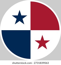 Ilustración vectorial de la bandera nacional de Panamá en forma de círculo, diseño de alta calidad
