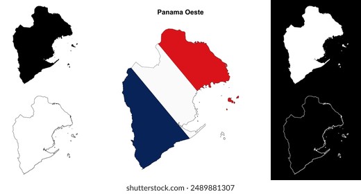 Panama Oeste province outline map set