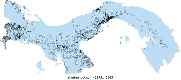 Panama Outline map with Roads