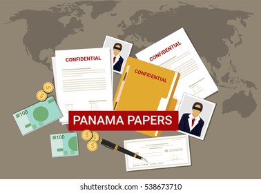 Panama papers leaked document. Money laundering crime