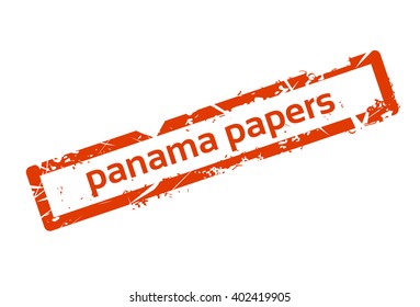 Panama Papers Red Stamp Grunge Sign Vector Illustration