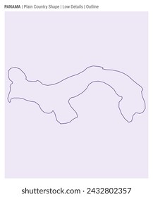 Panama plain country map. Low Details. Outline style. Shape of Panama. Vector illustration.