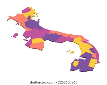 Panama political map of administrative divisions - provinces. Isometric 3D blank vector map in four colors scheme.