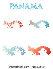 Panama polygonal map. Mosaic style maps collection. Bright abstract tessellation, geometric, low poly, modern design. Panama polygonal maps for infographics or presentation.