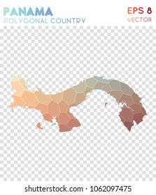 Panama polygonal, mosaic style country map. Worthy low poly style, modern design for infographics or presentation.