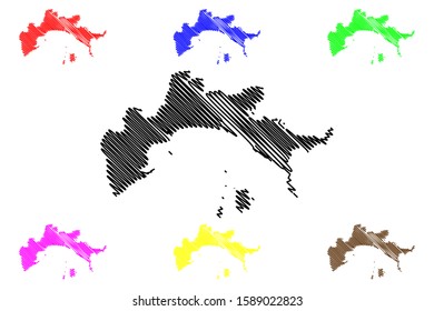 Panama Province (Republic of Panama, Provinces of Panama) map vector illustration, scribble sketch map