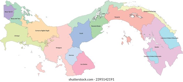 Panama Provincias or Province 2022 map of first administrative level 