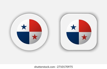 Icono de Botón de bandera nacional redondeado de Panamá