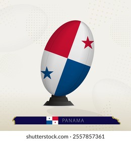 Panama Rugby Ball on Rugby Kicking Tees with Modern Design. Illustration perfect for sports, national pride, and rugby-related projects.