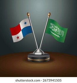 A tabela do Panamá e da Arábia Saudita sinaliza a relação com o plano de fundo do gradiente. Ilustração de vetor