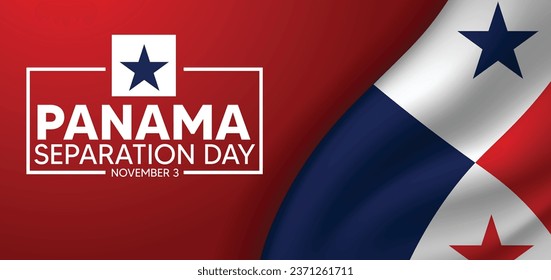 Panama Separation Day 3 November waving flag vector poster 