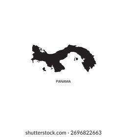 Panama simple vector map outline.