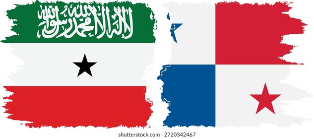 Panama und Somaliland Grunge Flaggen Verbindung, Vektor