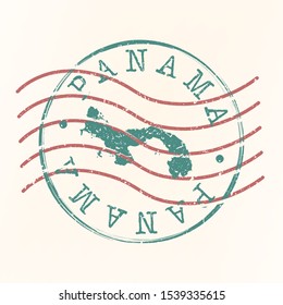 Panama Stamp Postal. Map Silhouette Seal. Passport Round Design. Vector Icon. Design Retro Travel.