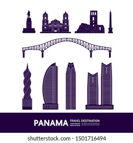 Panama travel destination grand vector illustration.