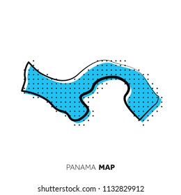 Panama vector country map. Map outline with dots.