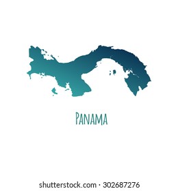 Panama vector map with color gradient and caption on white background. Can be used as element of your infographics or presentation
