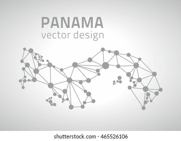 Panama vector outline grey map