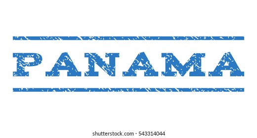 Panama watermark stamp. Text caption between horizontal parallel lines with grunge design style. Rubber seal stamp with dust texture. Vector smooth blue color ink imprint on a white background.