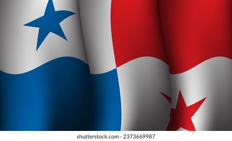 panama waving flag background design on sunset view vector illustration suitable for poster, social media design event on panama