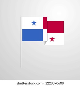 Panama waving Flag design vector