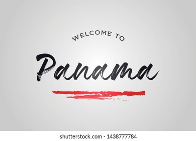 Panama Welcome To Word Text with Creative Handwritten Font Design Vector Illustration. - Vector