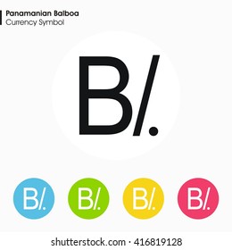Panamanian Balboa sign icon.Money symbol. Vector illustration.
