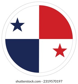 Panamanian flag circle. Flag of Panama in round design shape