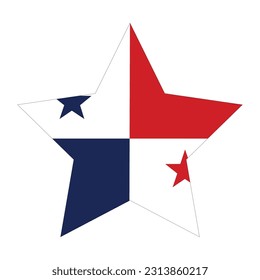 Panamanian flag. Flag of Panama in design shape